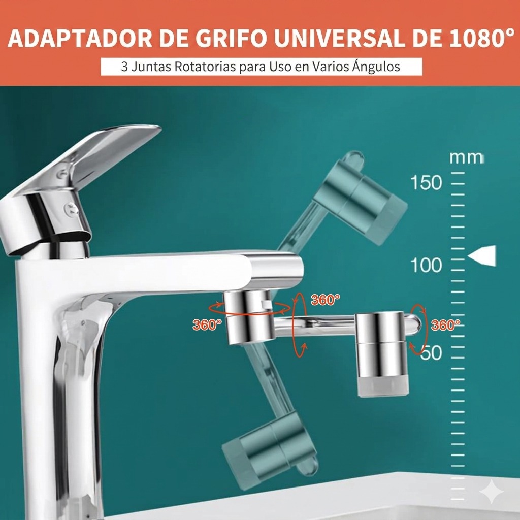 Extensor de Grifo 360° – Evita salpicaduras y ahorra agua