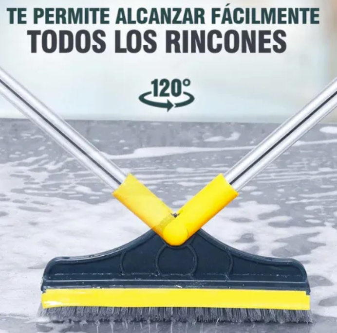 Escoba 3 en 1 Giratoria para Bordes y Rincones